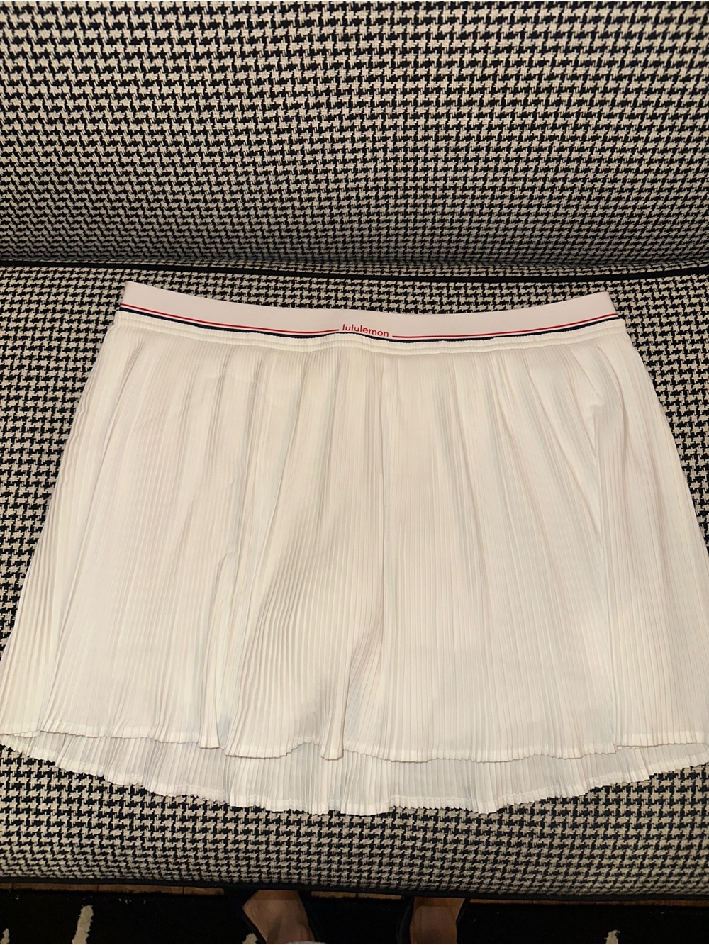 lululemon athletica White Pleated Circle Skirt with Contrast Waistband